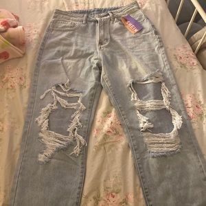 SHEIN SXY High Waist Ripped Curvy Jeans